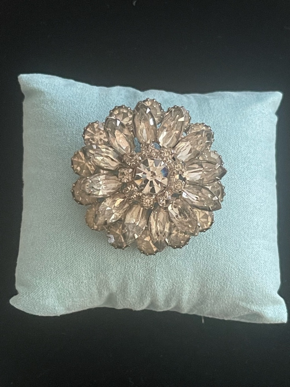 Sparkling Floral Crystal Brooch